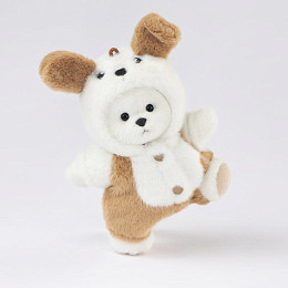 Медведь Lina TeddyTales, в костюмчике щенка, брелок, XS, 15 см